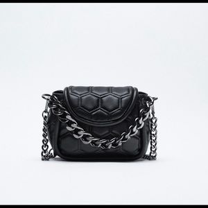 ZARA TOPSTITCHED CROSSBODY BAG W/CHAIN